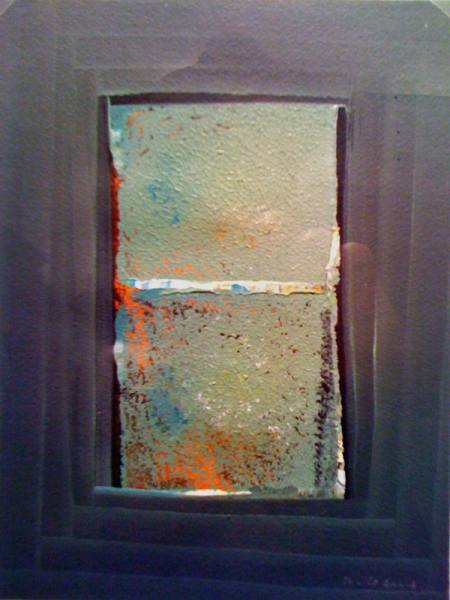 Peinture d'André Gence. Abstraction fenêtre et couleur.